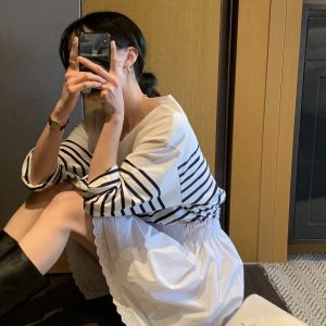 海軍風橫條長袖T