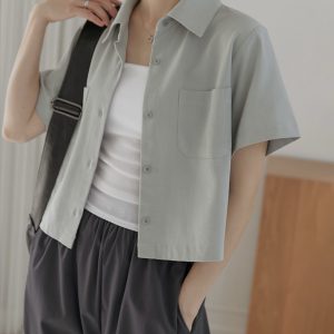 雙口袋短袖襯衫